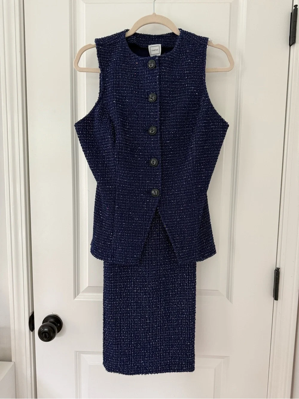 NWT Maeve Tweed Button Front Vest (M) & Matching Colette Cropped Pants (28)